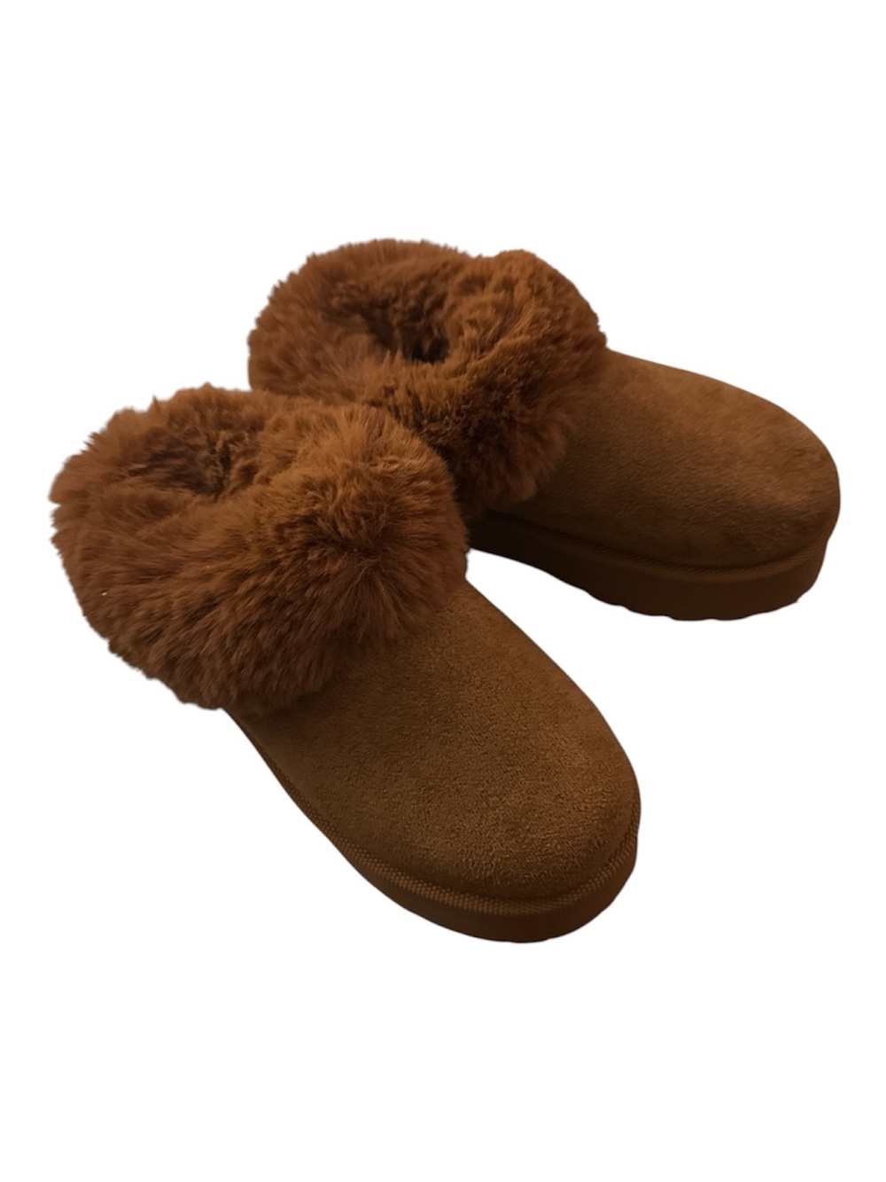 Cozy Brown Faux-Fur Lined Girls Slip-On